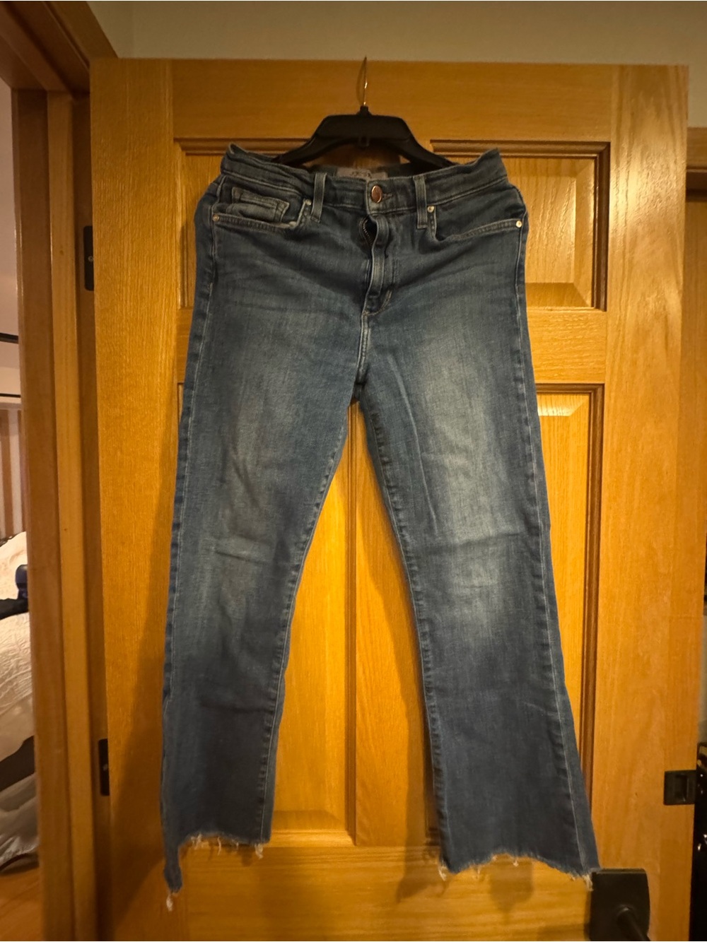 Joe's Jeans Women's  Cropped Flared Raw Hem Jeans - Blue Denim
